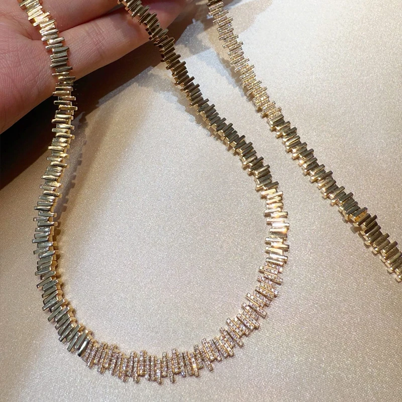 Aazuo 18K Yellow Gold Real Natrual Diamonds Luxury Jewelry Set Necklace Bracelet Gift For Women Engagement Wedding Party Au750 view 3