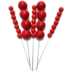 Red Simulation Sugar Gourd Cake Topper Decor Props Rock Sugar Gourd Prop Photography Wedding Party Birthday Decoration Supplies