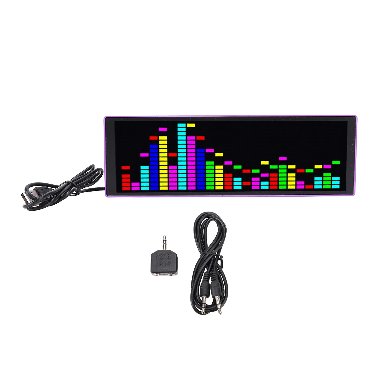 

Светодиодный музыкальный спектральный дисплей 16x24 RGB, анализатор спектра, 12 динамических 7-цветных эффектов, ритмичная светодиодная подсветка, окружающий свет