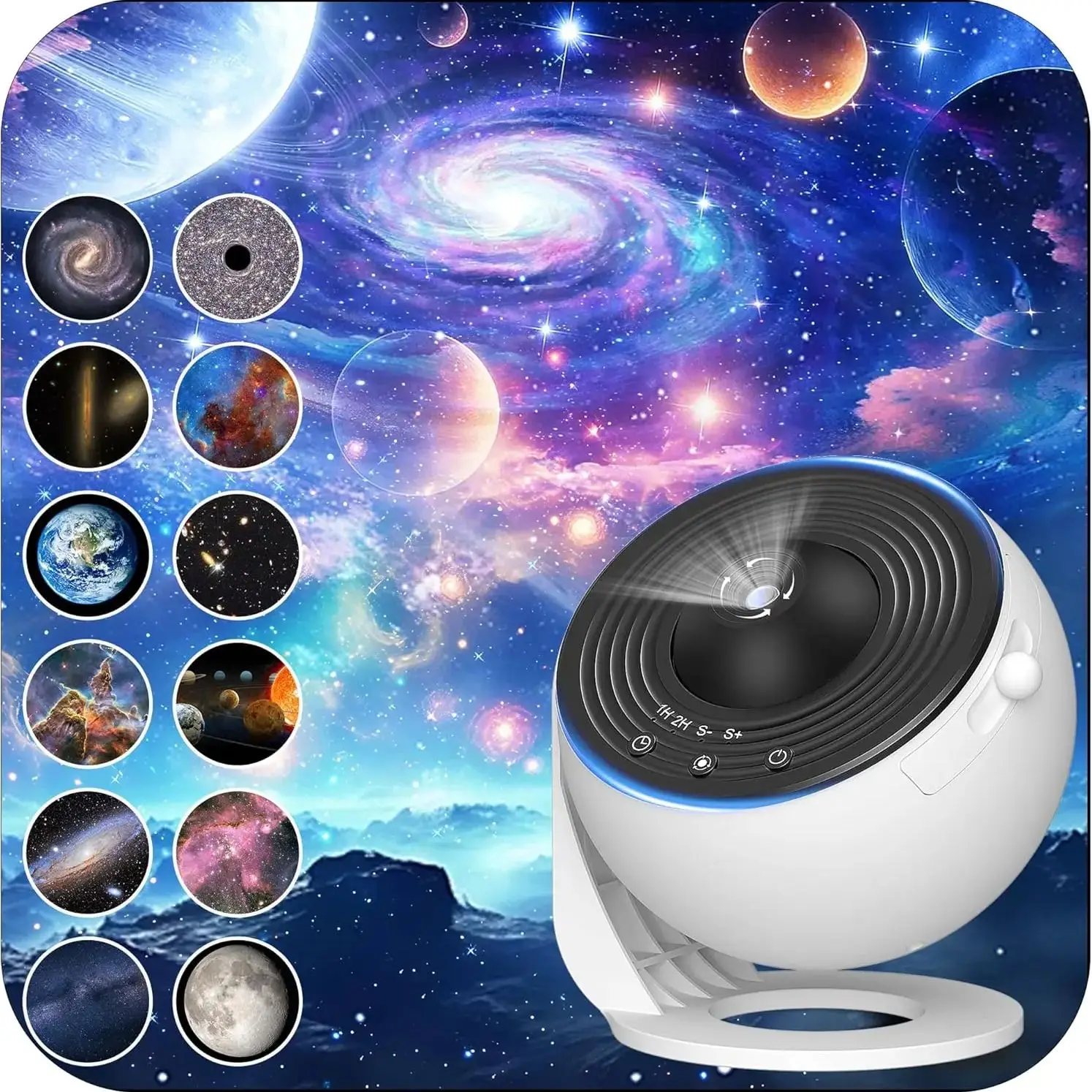 Projektor galaktyki do sypialni, projektor gwiazd z obrazem HD, regulowana gałka światła galaktyki, 13 dysków filmowych, projektor planetarium dla dzieci — 2