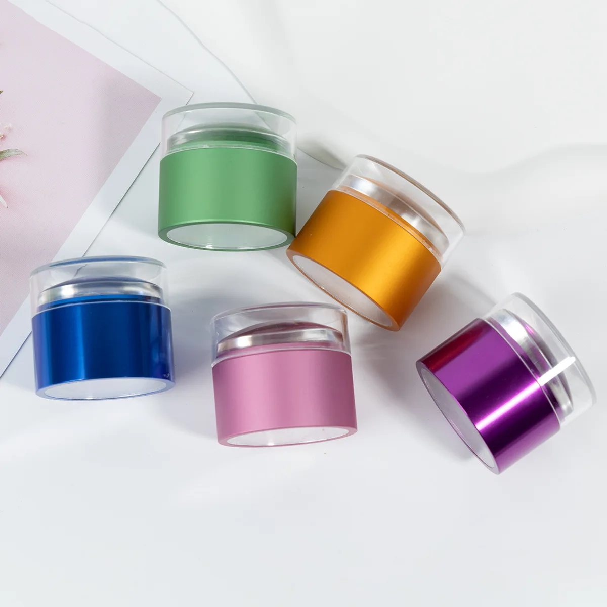 4cm Round Jelly Silicone Metal Nail Art Stamper Clear Stamper For Stamping Polish Printing French Manicure Nail Art Stamp Tools