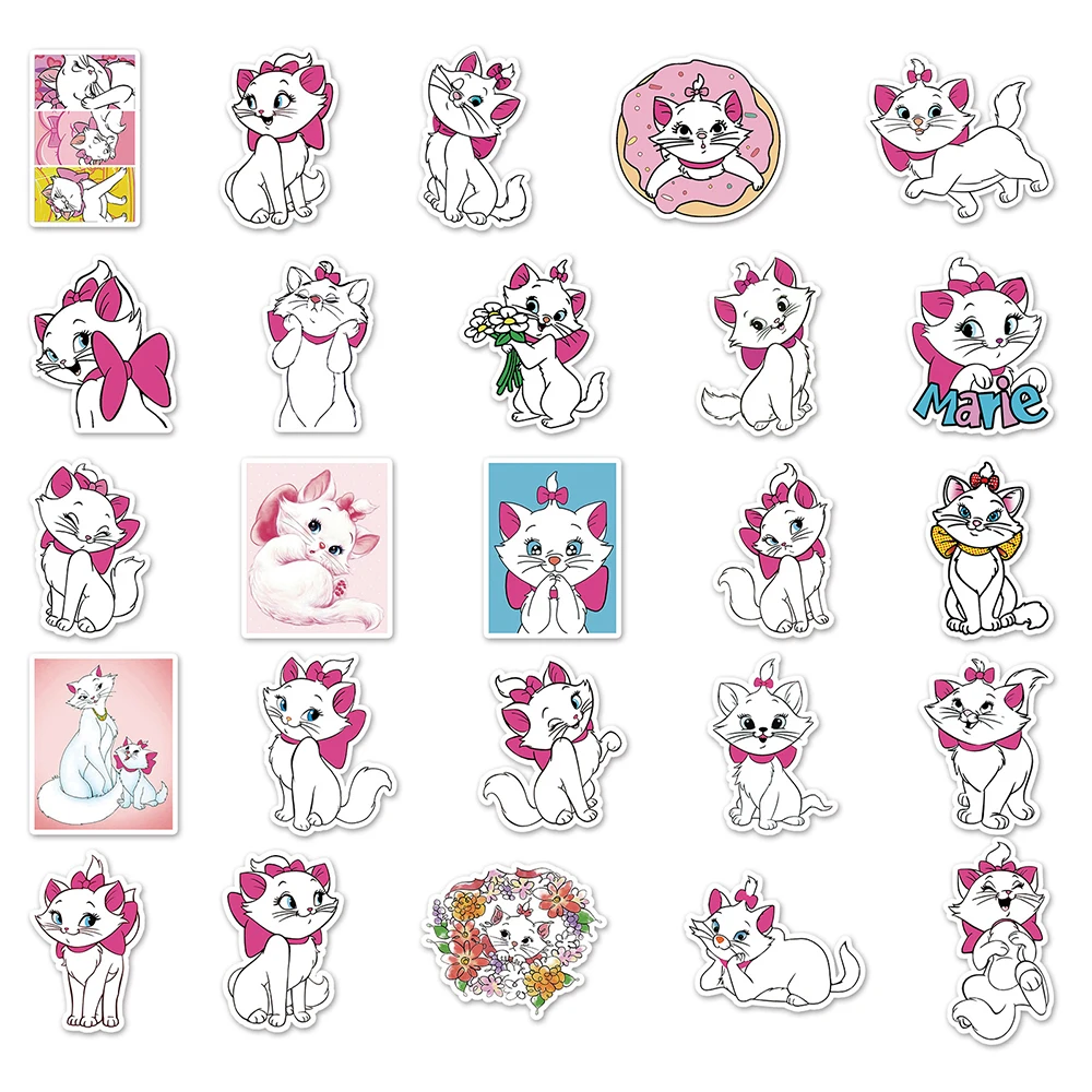 10/30/50PCS The Aristocats Cartoon Disney Marie Cat Stickers Cute Graffiti Decal Scrapbook Laptop Phone Luggage Kid Sticker Toy