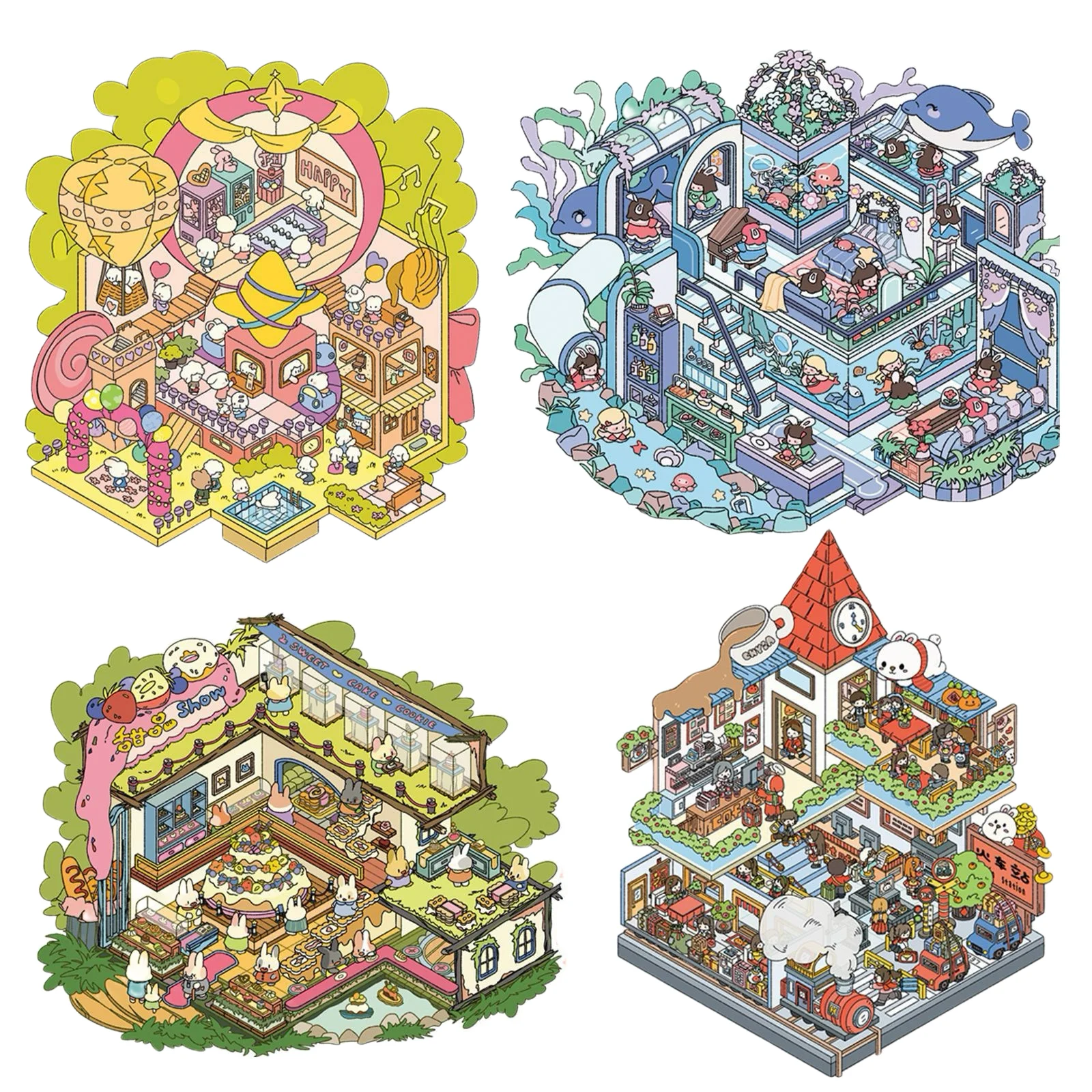 

Садовая серия, большие размеры, пейзажная наклейка, цветок, теплица, серия, миниатюрная сцена, стерео наклейка, фестиваль, подарок на день рождения