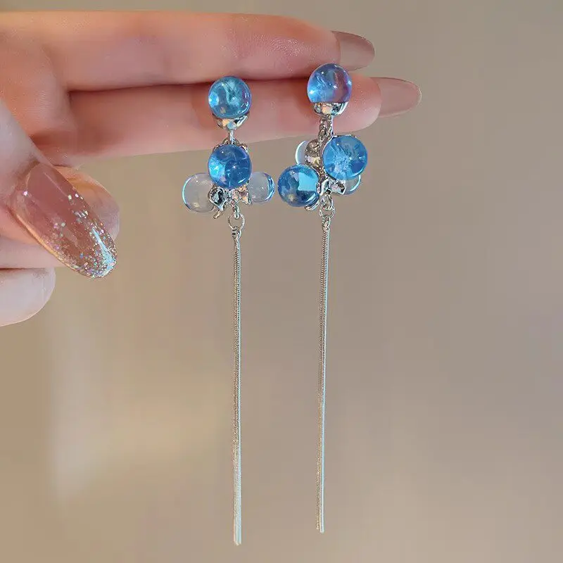 Aurora Ice Spirit Unique Beautiful Earrings 2026 New Hot Item High-End Tassel Holiday Style Women's Fashion Jewelry Accessories