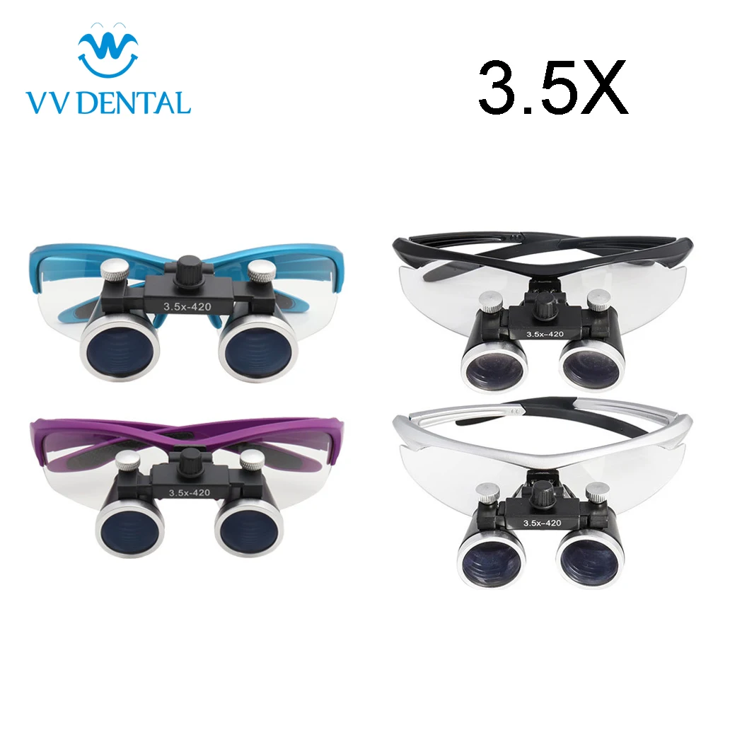 VVDental 5W 3.5X Wireless Headlight Binocular Loupes Portable for Dental Magnification With Light Dentistry Tool