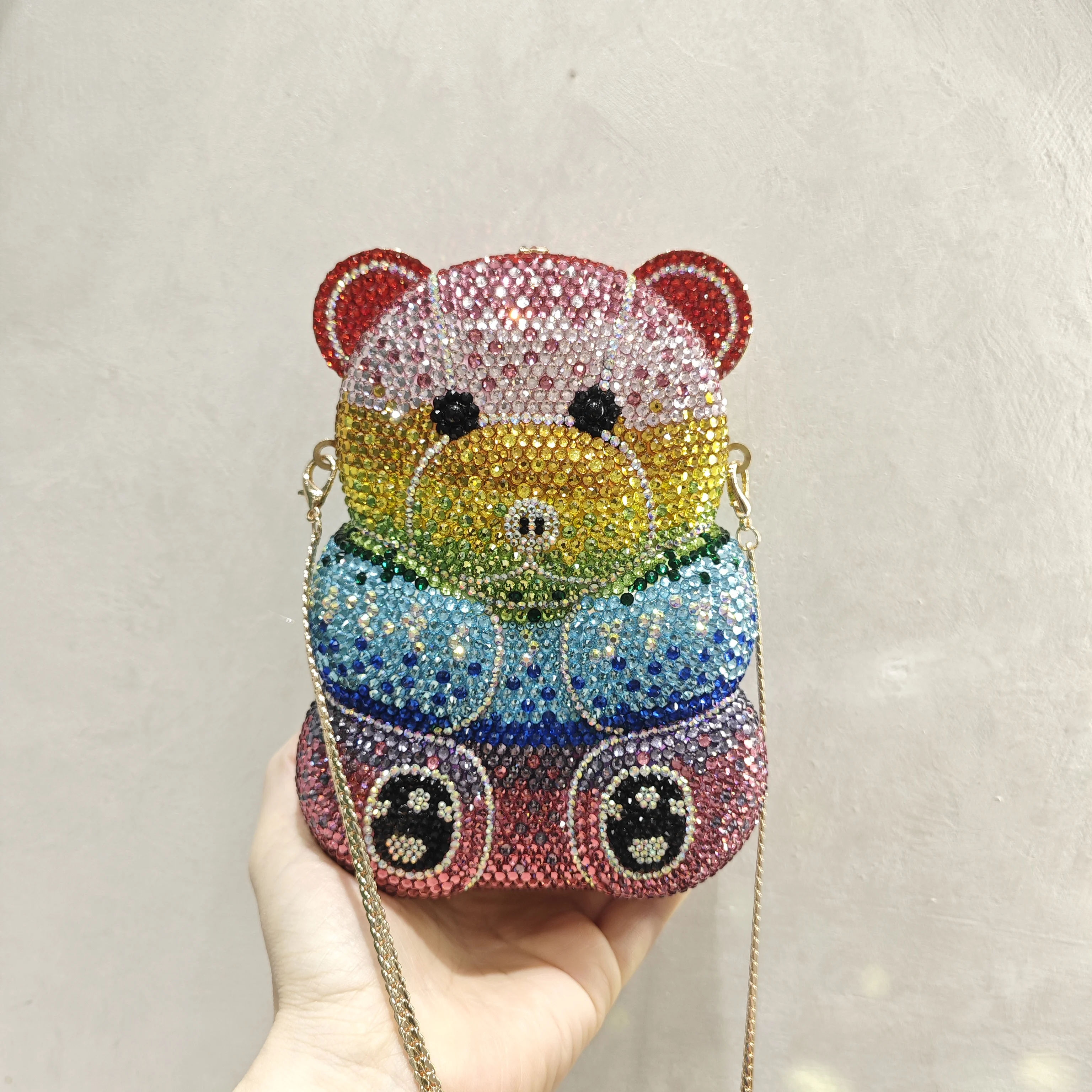 Fashion Bear Women Crystal Evening Bags Clutch Luxury Mini Wedding Purses And Handbags Party  Prom Minaudiere Bags Purses