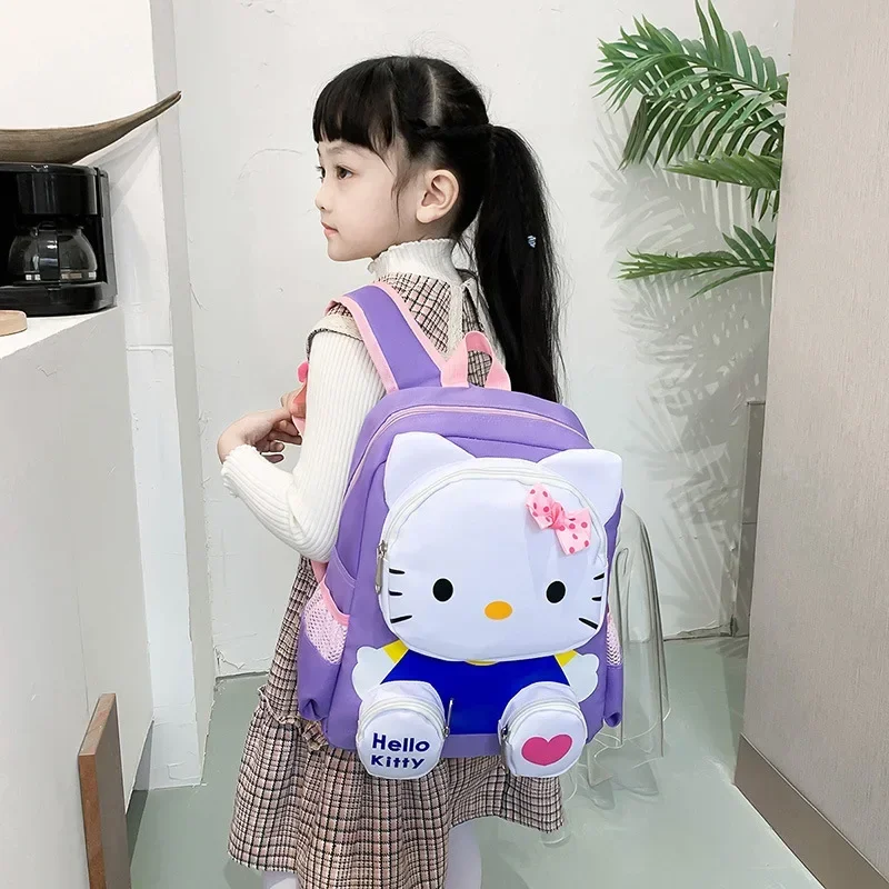 3D การ์ตูน Hello Kitty Spiderman โรงเรียนอนุบาลกระเป๋านักเรียนกระเป๋าเป้สะพายหลังน้ําหนักเบาสําหรับเด็กชายและเด็กหญิงอายุ 3-8 ปี