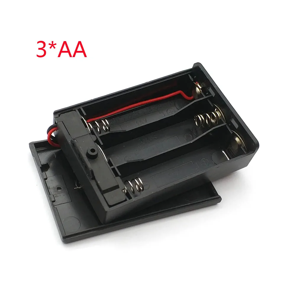 1/2/3/4-Schlitz-Batteriebox für AA-Batterien mit EIN/AUS-Schalter & Abdeckung, 1,5V/3V/4,5V/6V 15cm Rotes und Schwarzes Kabel DIY-Stromversorgungsgehäuse – Detail 6
