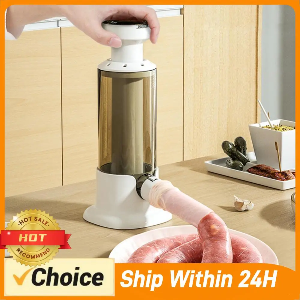 Sausage Meat Stuffer with 4 Sizes Stuffing Tubes Horizontal Sausage Maker Sausage Syringe Filler for Commercial Household Use