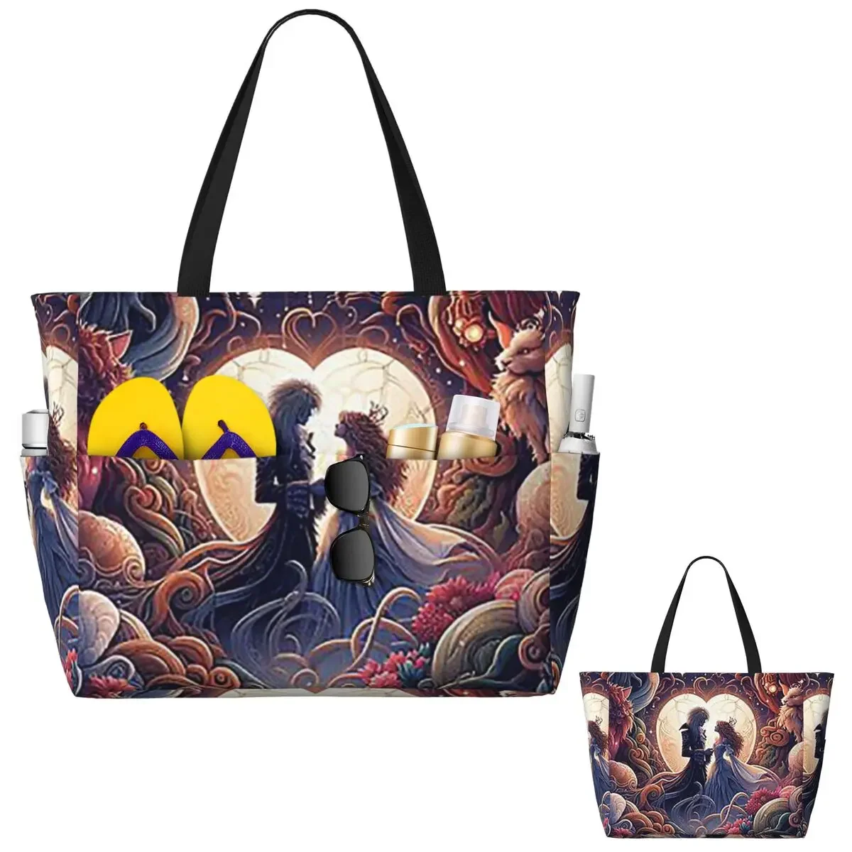 Jareth And Sarah's Alternate Labyrinth Ending Beach Tote Bag Sport Gym Yoga Duffle Large Tote Bag Women Travel Bag Fitness bag