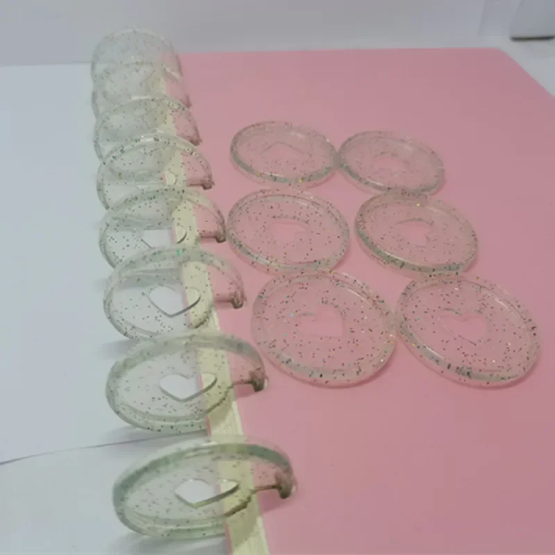 Transparent plastic love binding ring, mushroom hole loose-leaf notebook binding adhesive 100PCS35MM
