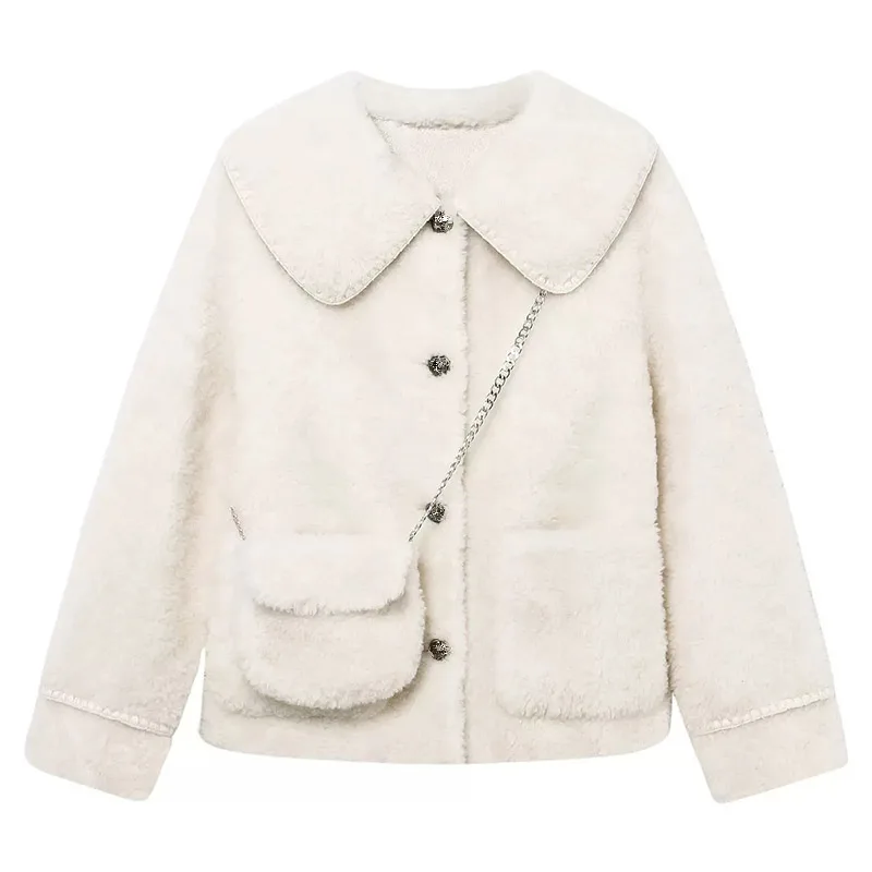 

Women's Clothing Loose lapels Faux Fur Coat Winter New NO.4