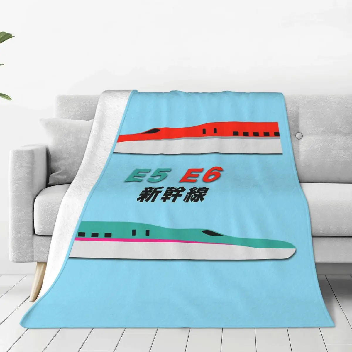 Japanese Shinkansen Bullet Trains Blankets Soft Warm Flannel Throw Blanket Bedding for Bed Living room Picnic Travel Home Sofa