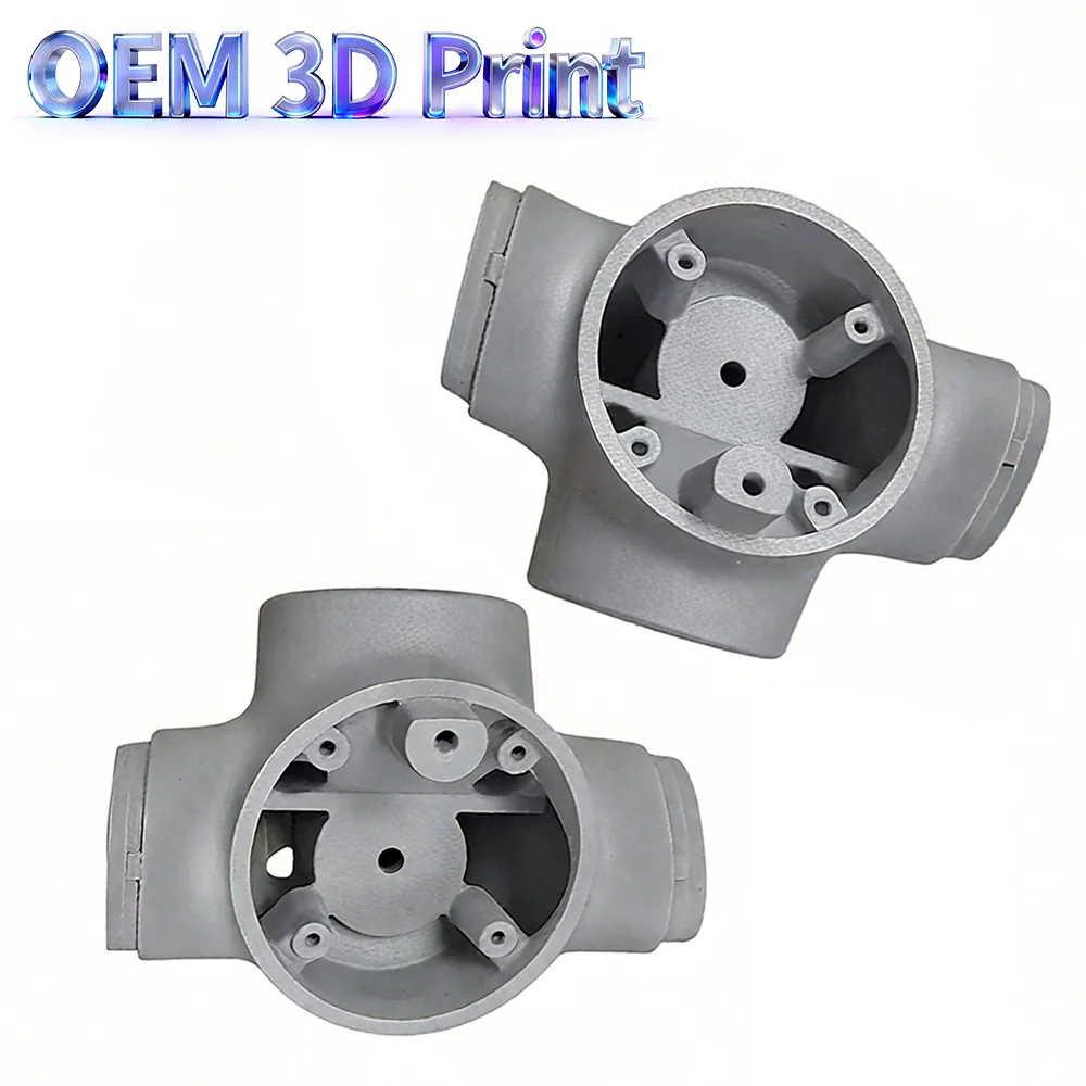 Custom SLM 3D Printed Metal Valve Body Aluminum Alloy Three-way Pipeline Connector Non-standard Industrial Fluid Control