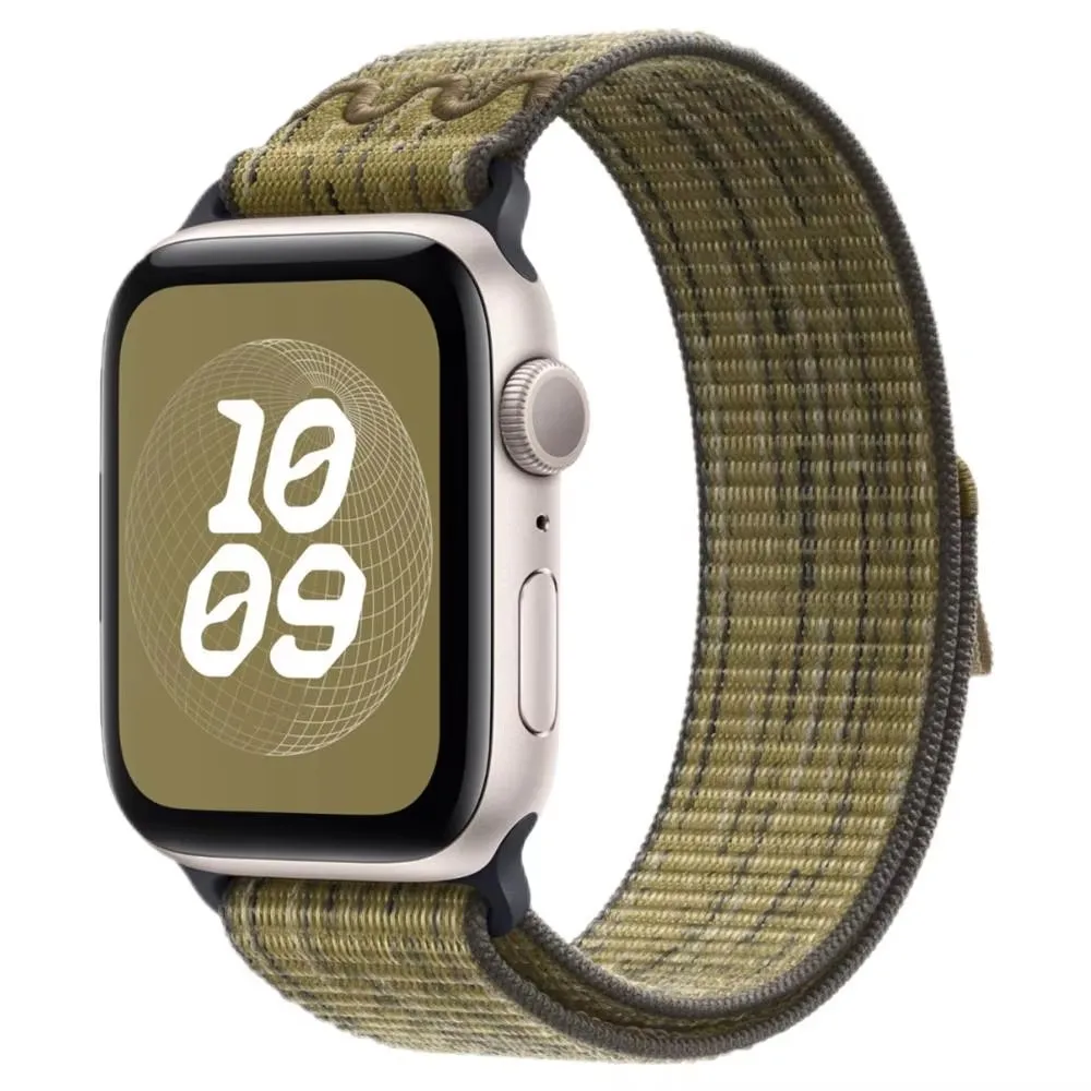 Tali jam tangan untuk Apple Watch, tali olahraga nilon Ultra 2 49mm untuk Nike Loop gelang iWatch S10 9 8 7 6 5 4 3 46mm 45mm 44mm 41mm 42mm se2