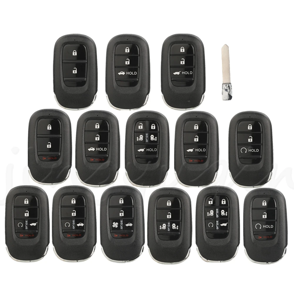

jingyuqin For Honda CR-V Accord HR-V Pilot Civic 2022 2023 2024 Auto Keyless Case 2/3/4/5/6 Buttons Smart Remote Car Key Shell