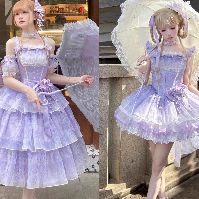 2025 nova cerimônia anfitrião elegante vestido de princesa lolita roxo cinta estudante dia vestido feminino crescido festa arte exame vestido