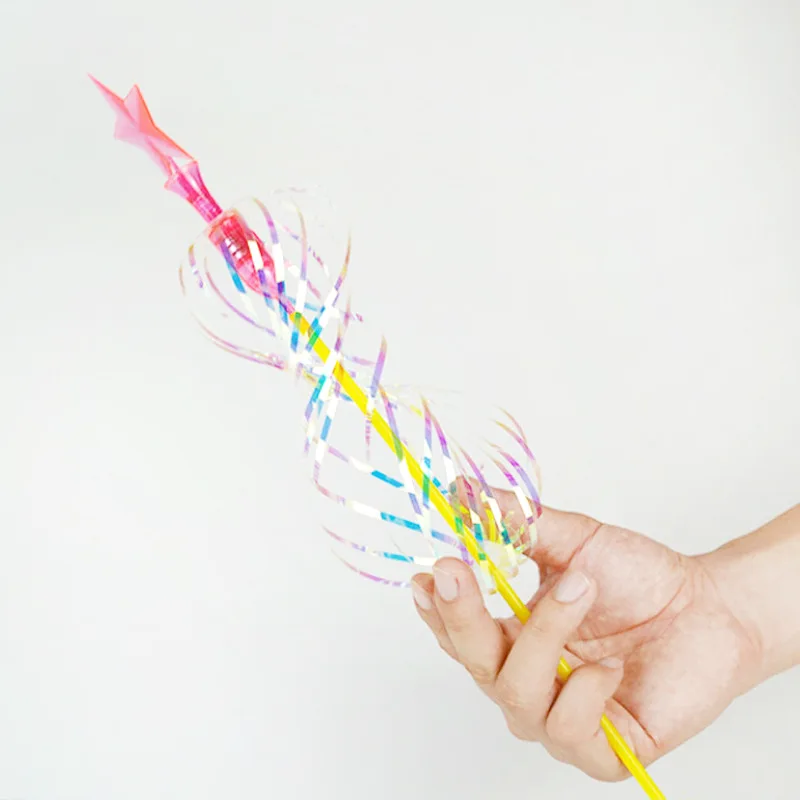 Varita mágica de burbujas con forma de arco iris para niños, Varita de burbujas que brilla, juguetes para aliviar el estrés, regalo de cumpleaños y