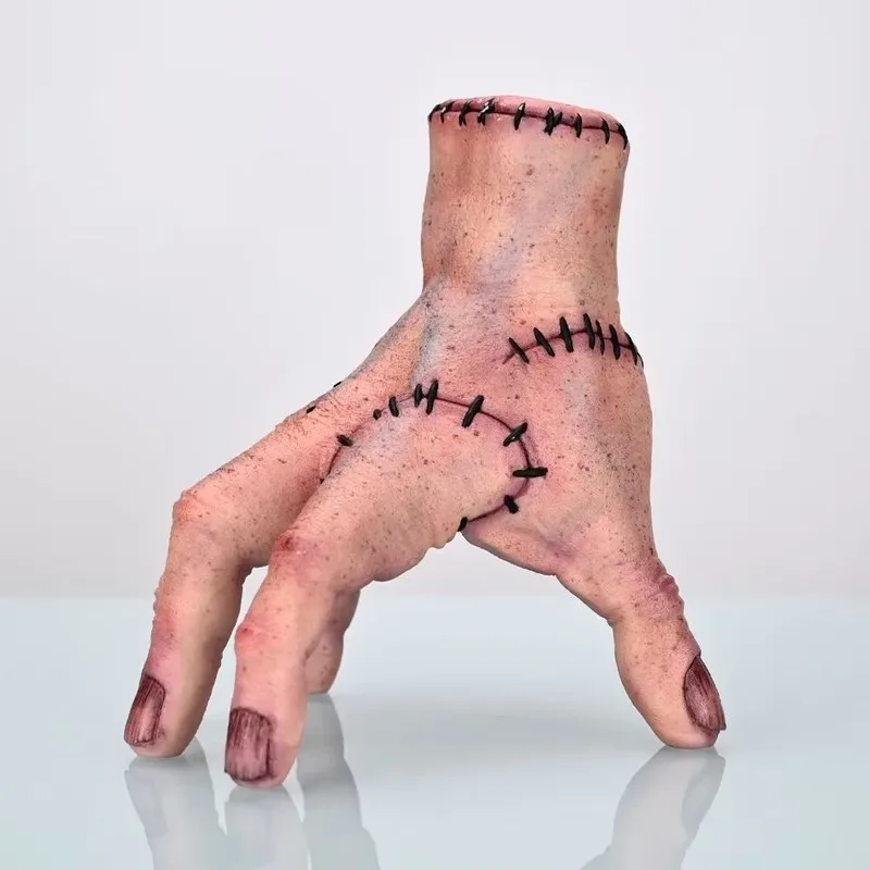 

New 13cm Halloween New Spot Wednesday Addams Doll Hand Model Horror Trick Hand Desktop Decorative Ornaments Toy Gift
