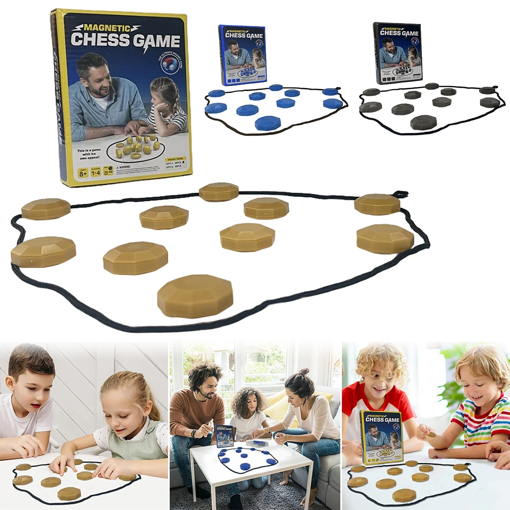 Juego de ajedrez magnético, juegos de mesa familiares multijugador, juego de ajedrez magnético para juegos familiares de noche para niños y adultos