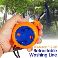1Pcs 10m Retractable Clothesline Outdoor Travel Portable Clothes Drying Rack Windproof  Washing Line For Camping Laundry Hanger