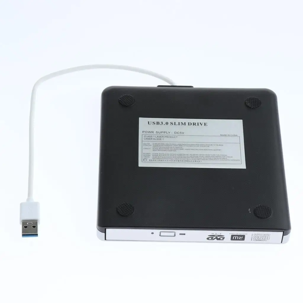 Slim Alloy External DVD CD Burner Writer USB 3.0 Plug and Play Drive for Windows MAC Laptop Computer
