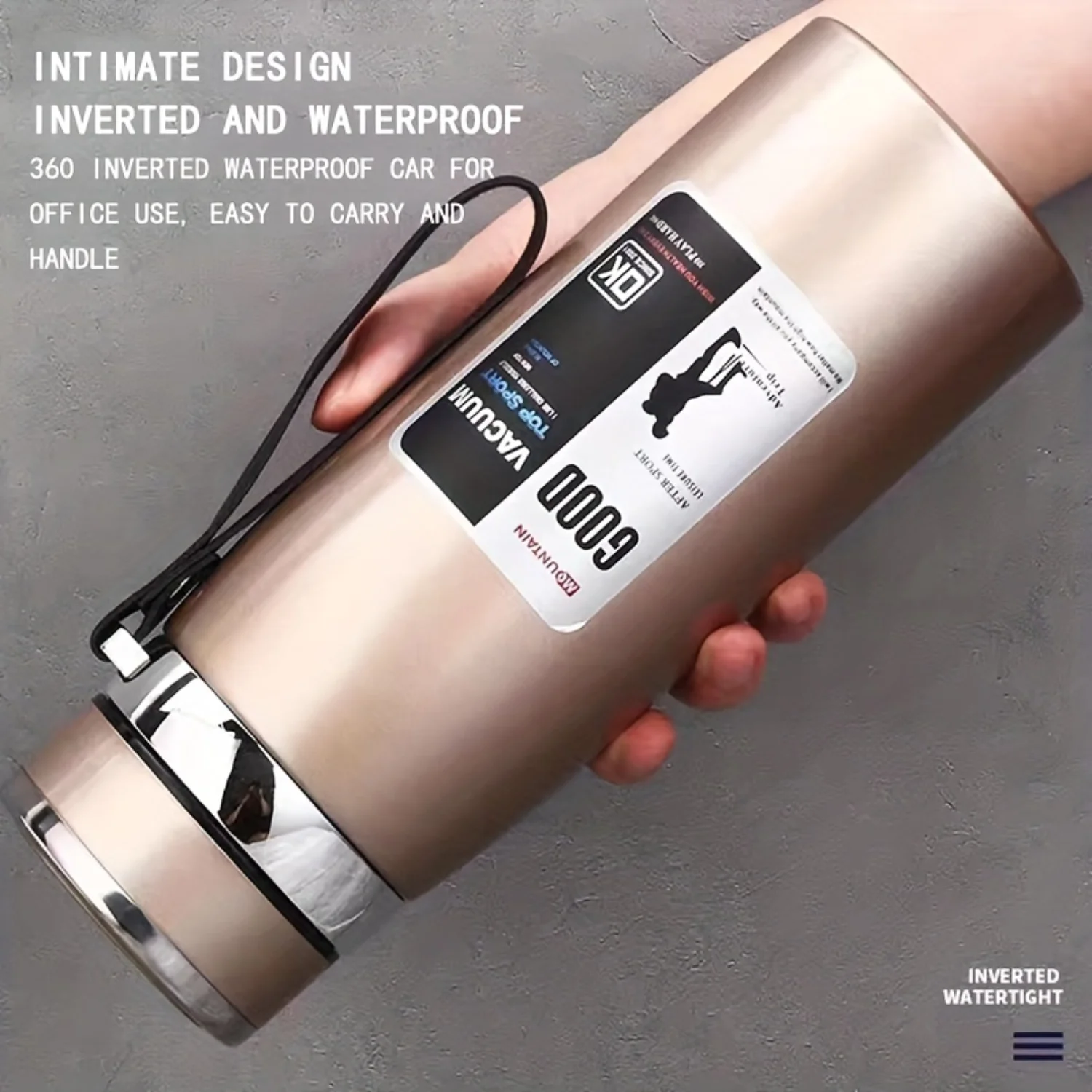 

1000ml 316 Stainless Steel Insulated Cup, Large Capacity Tea & Water Bottle for Outdoor Camping Travel - Portable & Durable