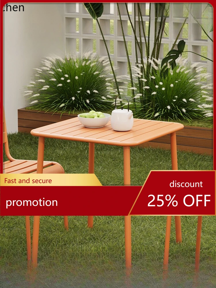 

H1 outdoor table and chair combination courtyard casual open-air waterproof sunscreen wrought iron commercial dining table