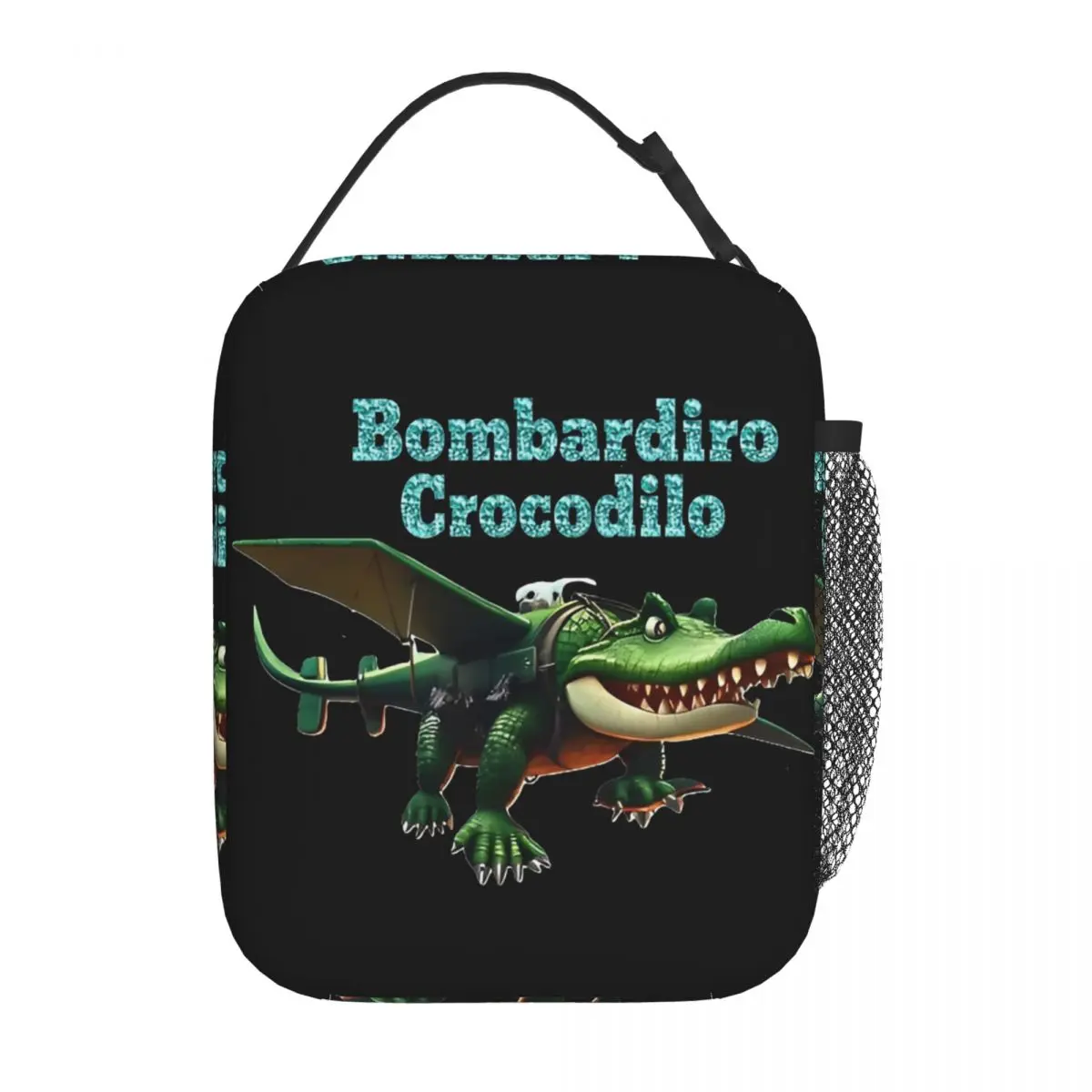 

Bombardiro Crocodilo музыкальная итальянская мозговая изолированная сумка для обеда, мем-контейнер для обеда, сумка-холодильник, сумка-тоут, ланч-бокс, сумка Bento