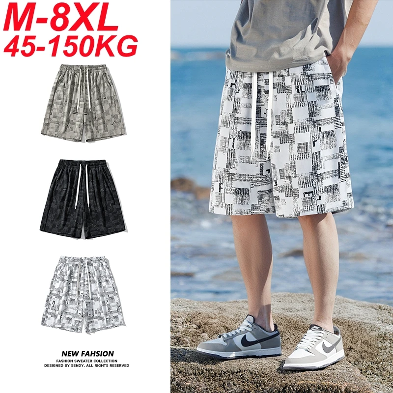 

Oversize Shorts Men Spandex Plus Size 8xl 7xl 6xl 5xl Summer Sweatpants Sprots Short Pants Streetwear Loose Casual Shorts Male