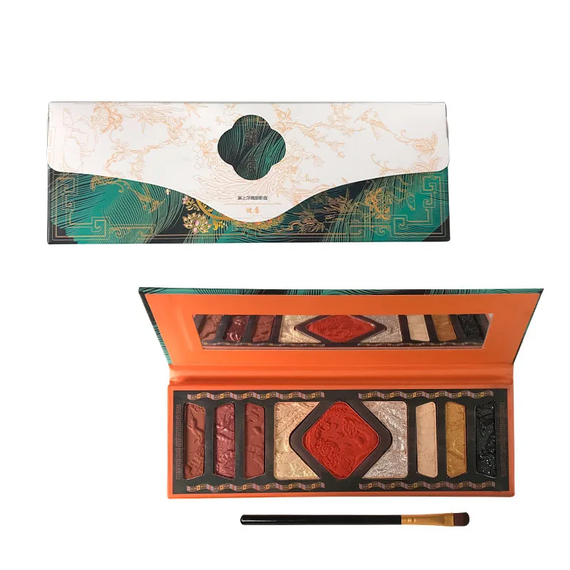 9 ألوان منقوشة ظلال العيون لوحة متعددة الوظائف ماتي ماكياج عالي اللمعان الكنتوري أحمر الخدود قطعة واحدة العلامة التجارية الصينية عينيه