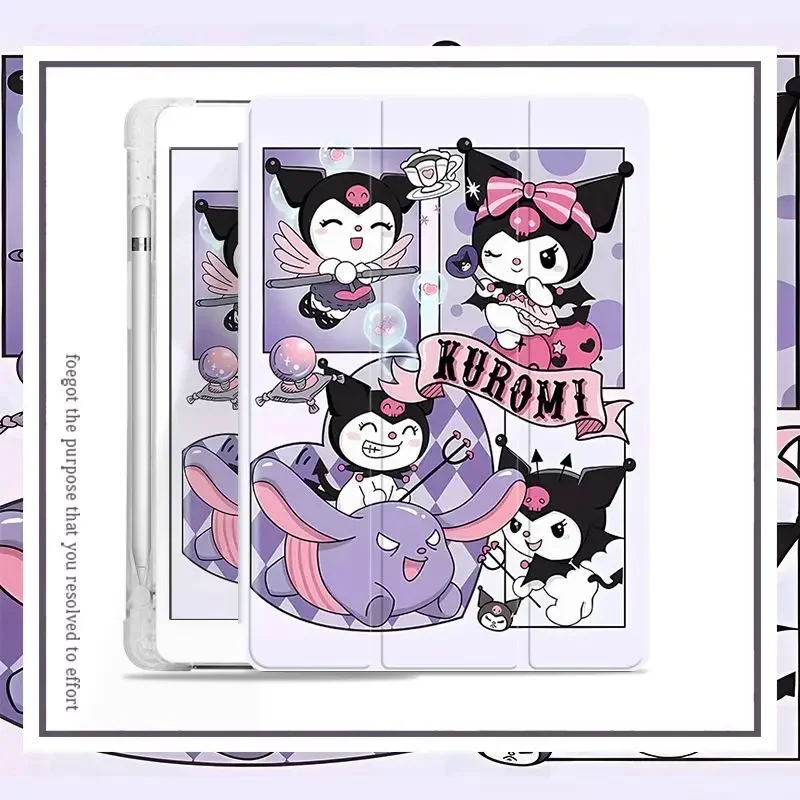 

Чехол Kuromi для iPad 10-го поколения, 10,9 дюйма, милый чехол для iPad Pro 11 дюймов, Air4, 5, Mini6, 8,3 дюйма, 9-го, 8-го, 7-го поколений, 10,2 дюйма, чехол для планшета