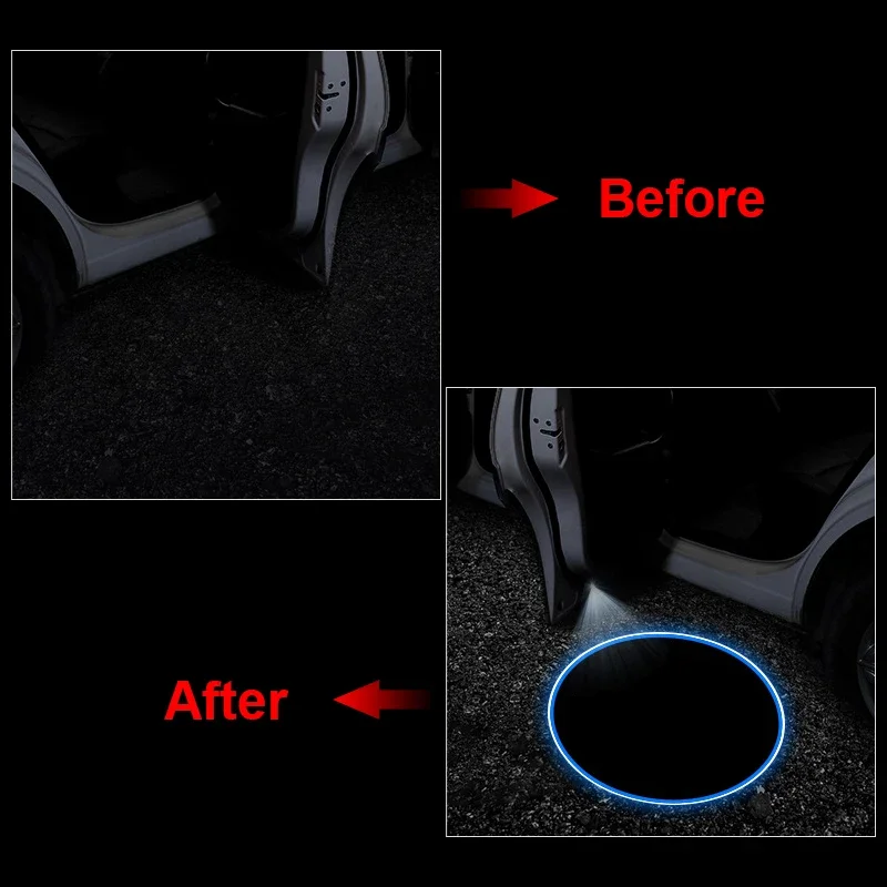 LED باب السيارة العارض أضواء ترحيب عالية الوضوح ل داسيا مرسيدس بنز رينو مازدا أوبل هوندا كيا لادا فيات نيسان RS #6