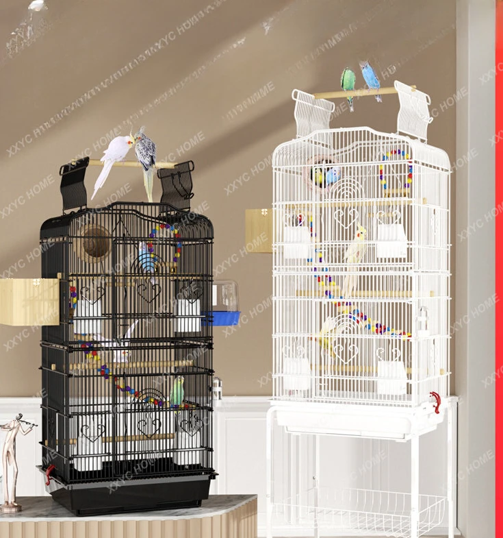 Cage Parrot Cage Xuanfeng Tiger Skin Peony Luxury Villa Large Iron Cage Large Household Breeding Cage Complete Collection