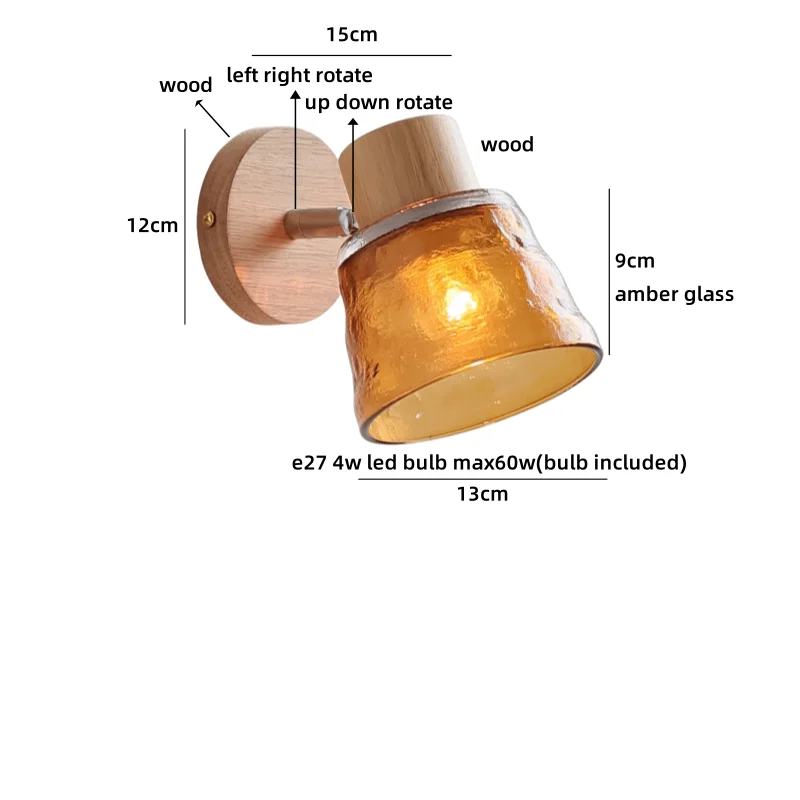 IWHD العنبر الزجاج وحدة إضاءة LED جداريّة مصابيح درج غرفة المعيشة أريكة الديكور الداخلية بسيطة مرآة لوضع مساحيق التجميل الجدار ضوء الشمعدان لامبارا باريد #2