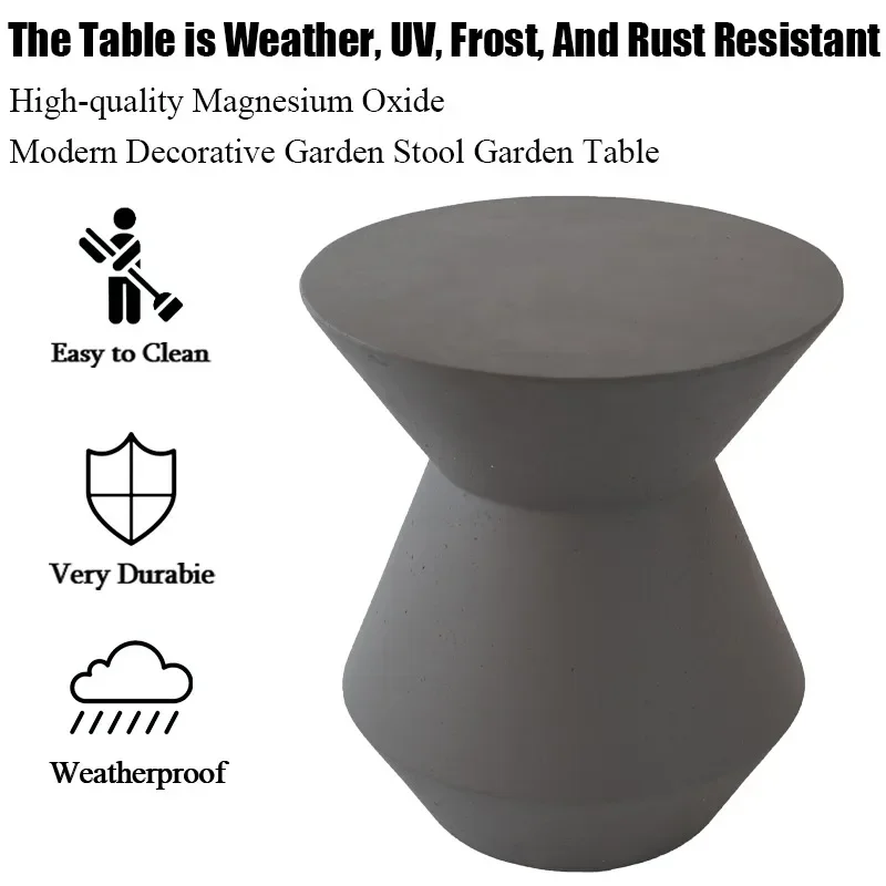 High-quality Magnesium Oxide Rust Resistant Modern Decorative Garden Stool Garden Table Garden Patio Lawn Home Indoor Outdoor