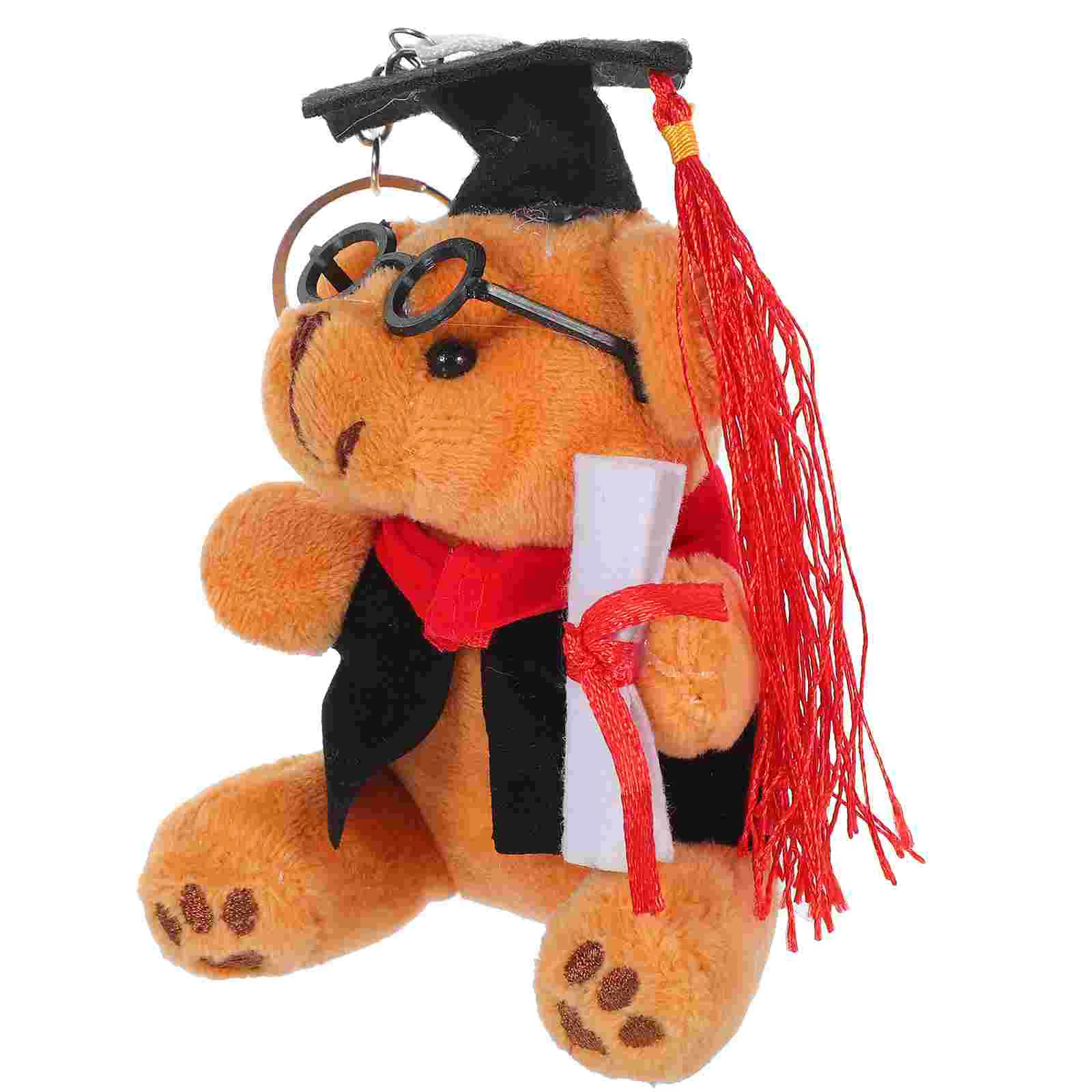 Graduation Cap Bear Keychain Graduation Plush Bear Key Ring Backpack Pendant Keychain bear key chain bear keyring