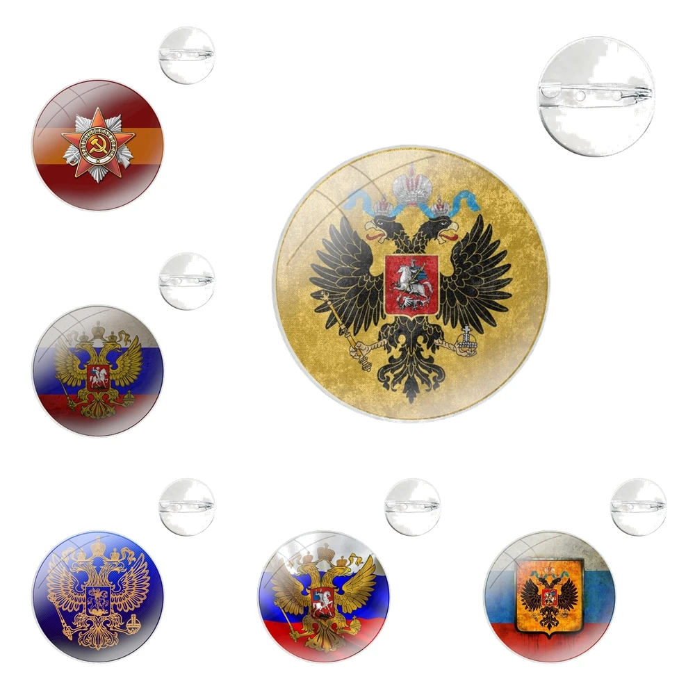 Glass Dome Brooches Badge Pins For Clothes Hat Shirt Lapel Bag Armenia russia Flag