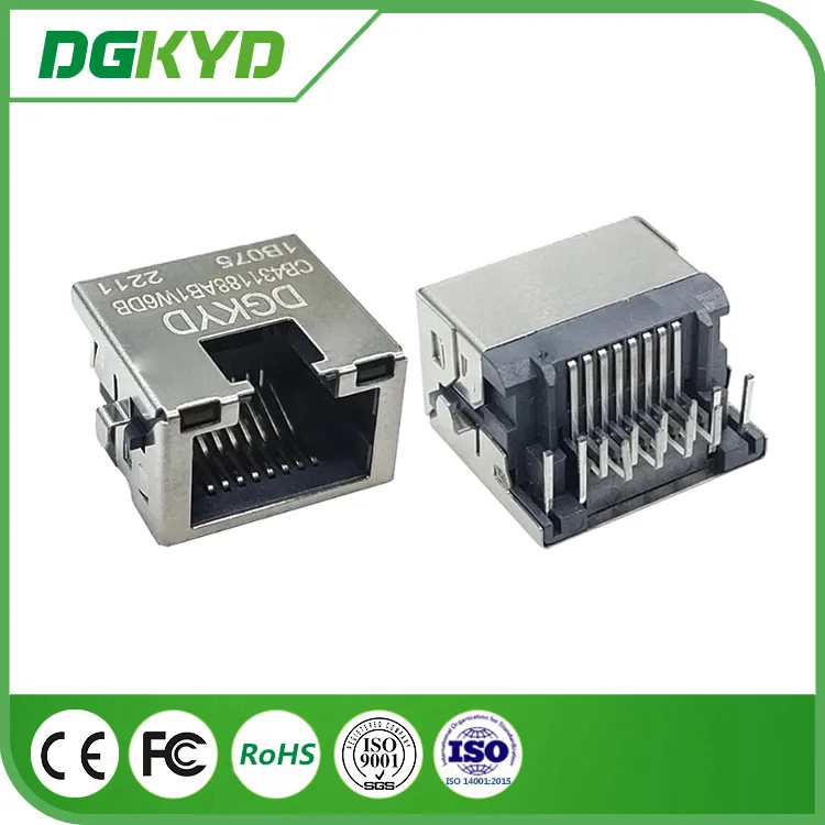 For DGKYDCB431188AB7WA6DB1075 4.3 Sink Plate Connector RJ45 Receptacle with Light Pack Shielded