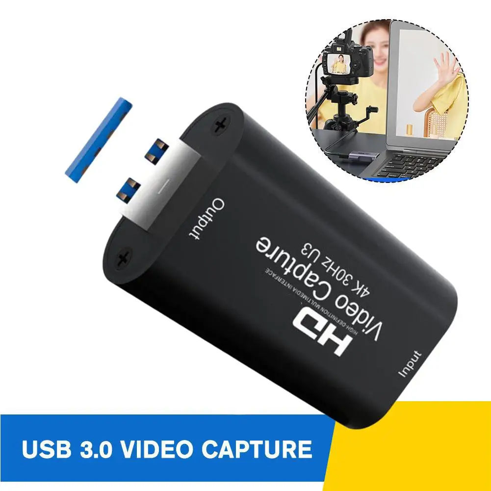 Video Capture Card 4K HDMI-Compatible Streaming Board Capture USB 3.0 1080P Card Grabber Recorder Box For PS4 Game DVD Came N2E8