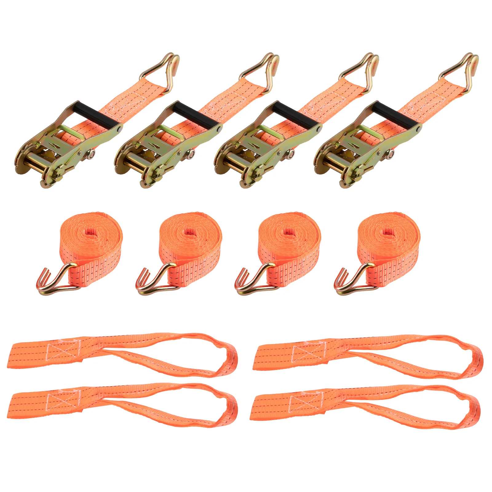 4X Ratchet Straps Tie Down 38mm X2.9 Meter 2 tons Heavy Duty Claw Lorry Lashing