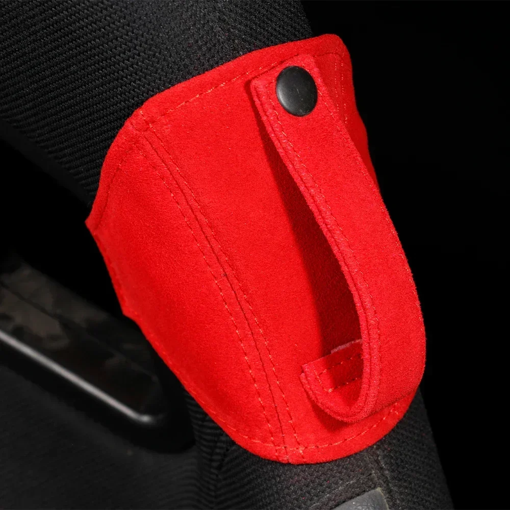 Genuine Suede Leather Car Bucket Seat Belt Holder Protector Seatbelt Guide for BRIDE RECARO SPARCO OMP