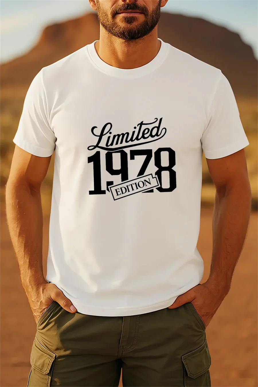 Summer Men's New 1978 Printed T-shirt Casual Fashion Round Neck Breathable Short Sleeve Top