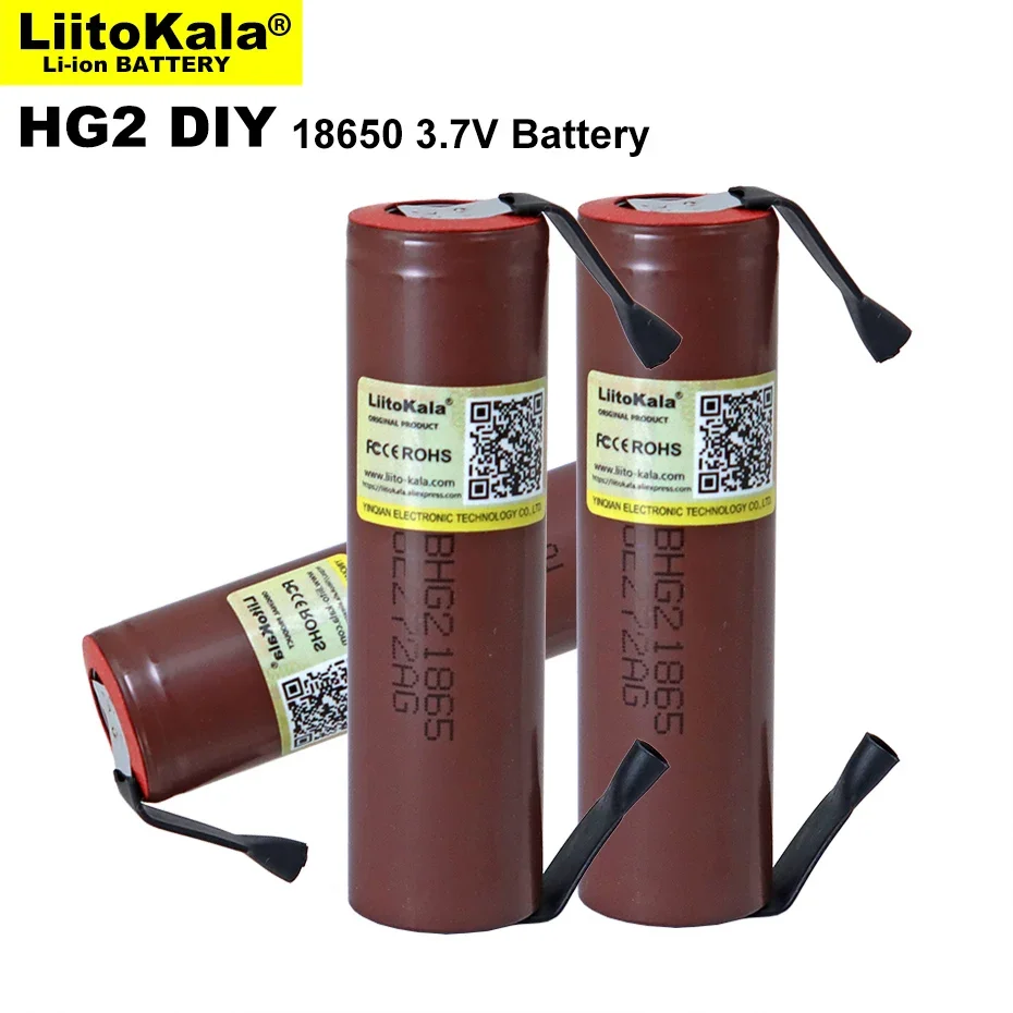 Liitokala HG2+DIY Nicke 18650 3000mAh Electronic Cigarette Rechargeable Battery High-Discharge 30A High Current Circular Use