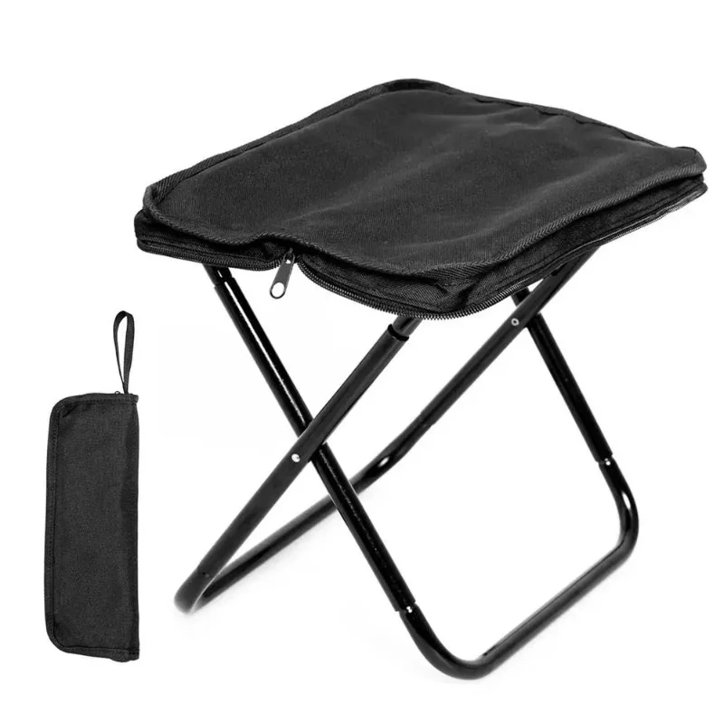 XMSJ Convenient Outdoor Folding Fishing & Camping Chairs, Metal Picnic Portable Stool Carry Bag