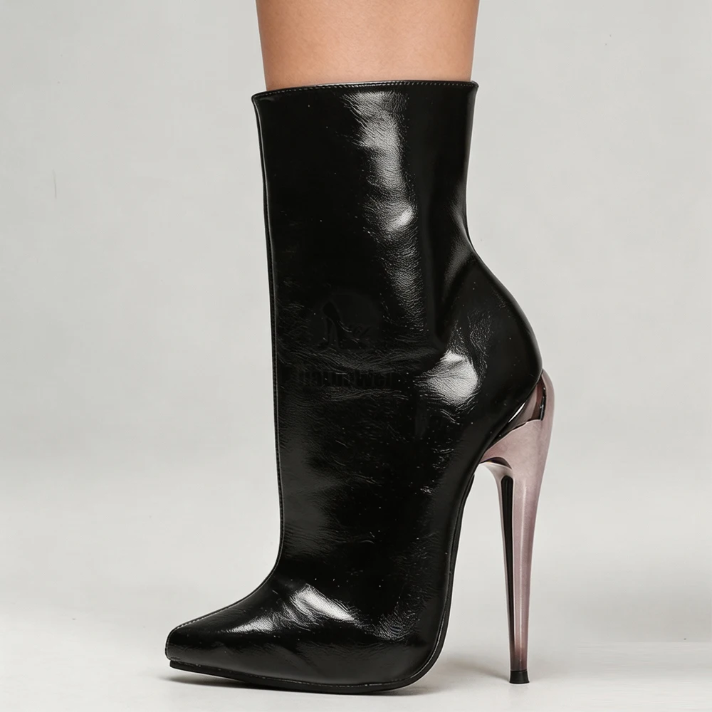 Unisex Plus Size Mid Calf Boots Pointed Toe Stiletto High Heels 15cm/6" Sexy Party Evening Vintage Fetish Boots