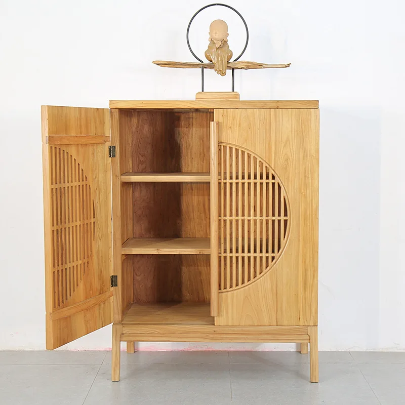 

Chinese-style old elm side cabinet Entrance cabinet Solid wood foyer Neoclassical dining side Living room simple