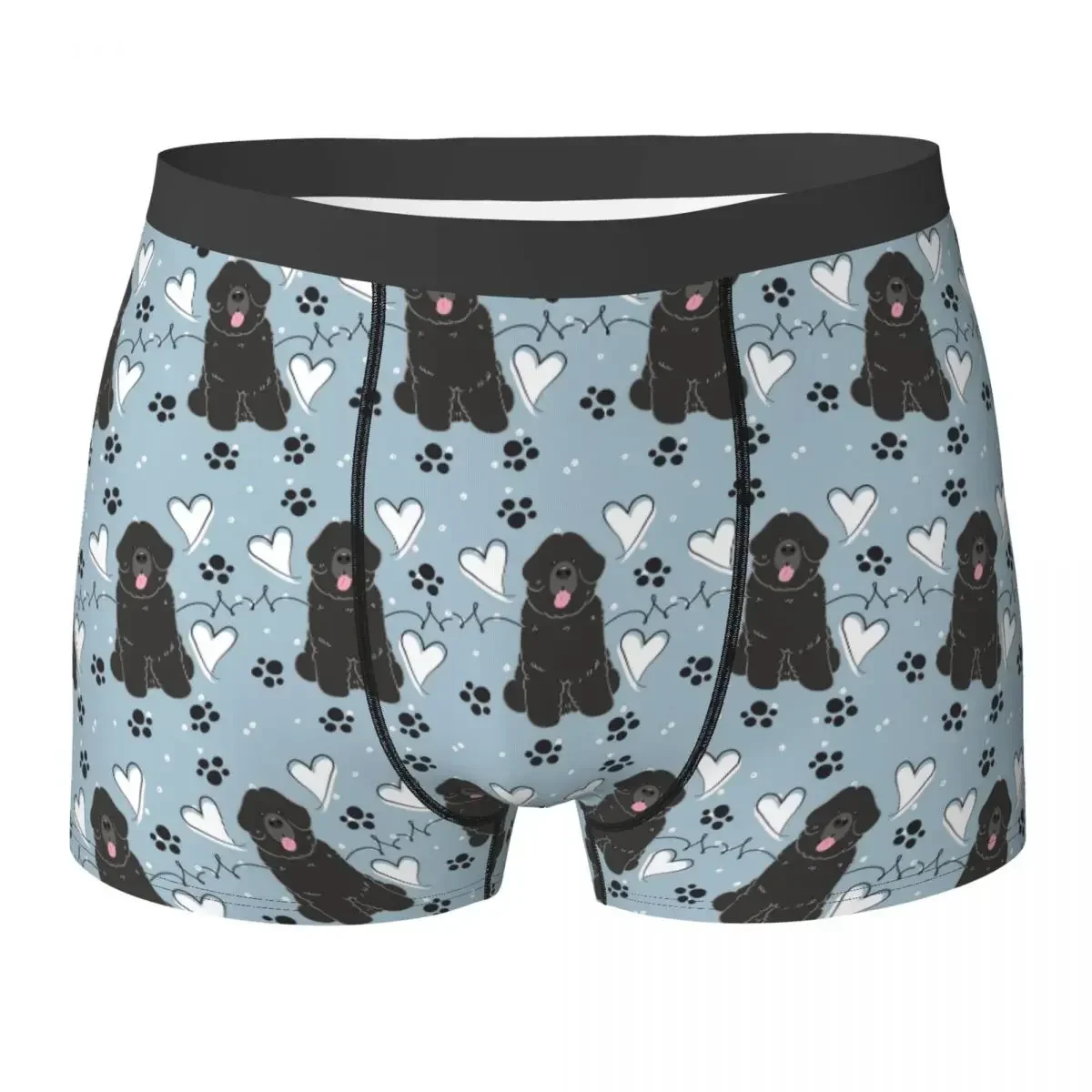 Boxer Underpants Shorts LOVE Black Newfie Newfoundland Dog Panties Male Breathable Underwear for Homme Man Boyfriend Gifts