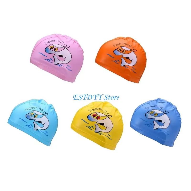 

G6DE Children Swimming Hat for Kid Aged 2-10 PU Coating Water Resistant Swim Hat Comfortable Elastic Swim Hat for Long Hair