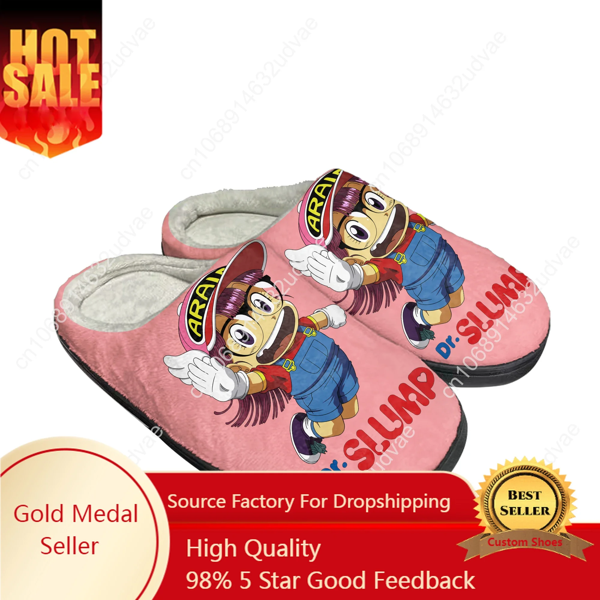 

Arale Dr Slump Home Cotton Slippers Mens Womens Sandals Plush Casual Keep Warm Shoes Japan Manga Cartoon Thermal Custom Slipper